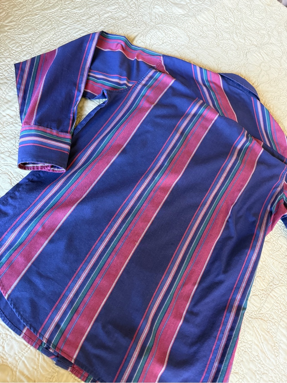 VTG 80sYoungbloods Western Pearl Snap Shirt Oversized Western Stripe Men’s M - Picture 6 of 11
